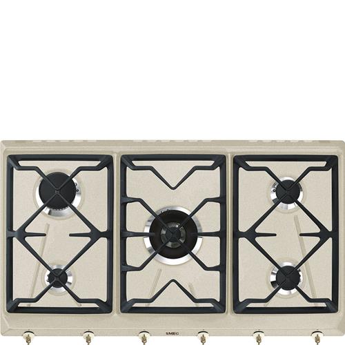 Smeg SRV896AVOGH Plaque de cuisson | Intégré | crème, À encastrer, Gaz