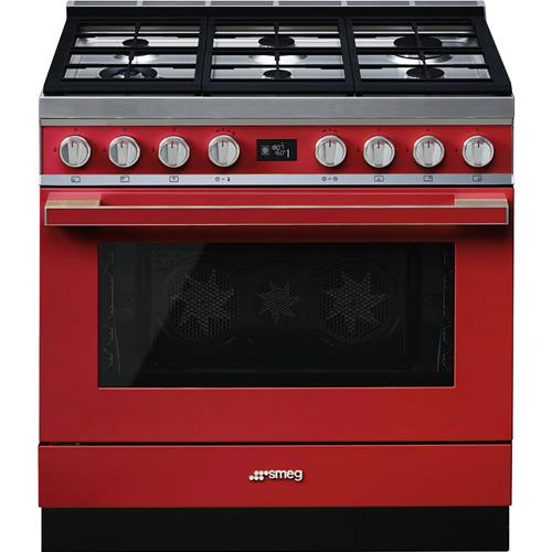 Smeg CPF9GMR Cuisinière | Haut | Classe énergétique A+ | Cuisine, Rouge, Bouton