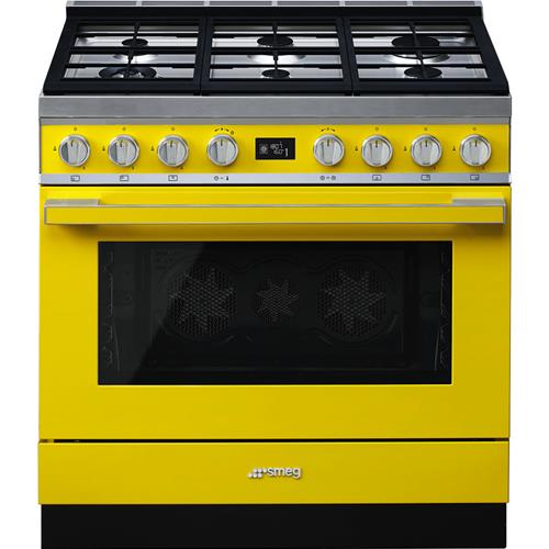 Smeg CPF9GPYW Cocina | Cocina independiente | Clase energética A+ | Cocina, Amarillo, Botones
