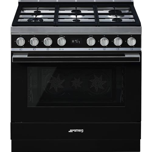 Smeg CPF9GMBL Cuisinière | Haut | Classe énergétique A+ | Cuisine, Noir, Bouton
