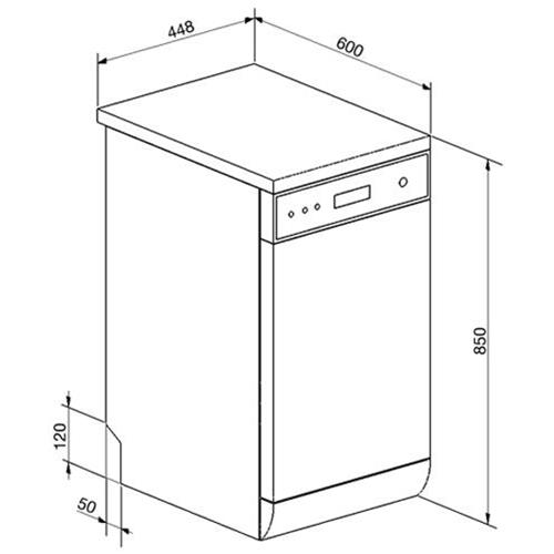 Smeg LSA4511B Geschirrspüler | Freistehend | Energieklasse A+ | Freie Installation, Weiß, Unterer