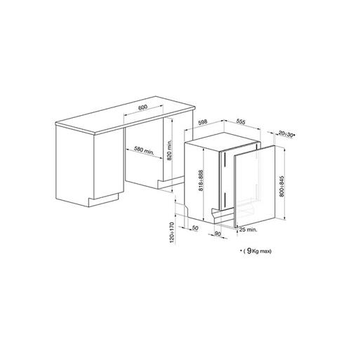 Smeg STLA825A-1 Lavavajillas | Totalmente ocultable  | Clase energética A+++ | Totalmente ocultable, acero inoxidable, Botones