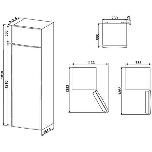 Smeg FD481MN4 Kühl-gefrierkombination | Freistehend | Energieklasse A+ | 457 L, No Frost (Kühlschrank), N-T