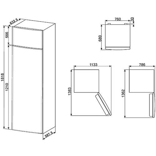 Smeg FD48PXNF4 Kühl-gefrierkombination | Freistehend | Energieklasse A+ | 457 L, No Frost (Kühlschrank), N-T