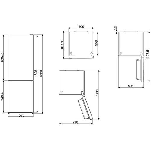 Smeg FC182PBN Kühl-gefrierkombination | Freistehend | Energieklasse A++ | 324 L, No Frost (Kühlschrank), SN-T