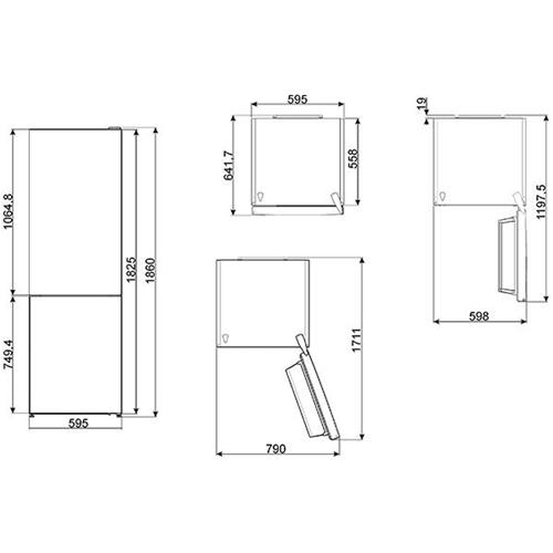 Smeg FC182PMNE Kühl-gefrierkombination | Freistehend | Energieklasse A++ | 324 L, No Frost (Kühlschrank), SN-T