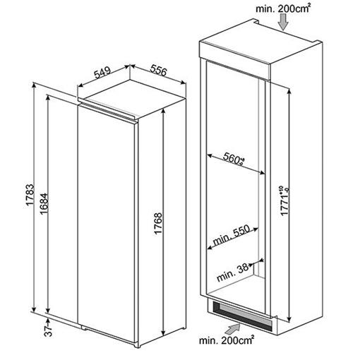 Smeg SD7323LFLD2P Réfrigérateur-congélateur