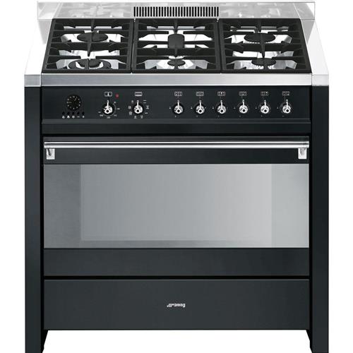 Smeg CS19A-7 Cocina | Cocina independiente | Clase energética A | Cocina, Negro, Botones
