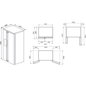 Smeg SBS963P Kühl-gefrierkombination | Freistehend | Energieklasse A+ | Freie Installation, Amerikanische Tür, Creme