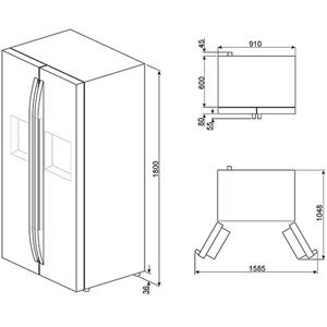 Smeg SBS63XED Frigorífico-congelador | Nevera de vino | Clase energética A+ | Instalación gratuita, Puerta americana, acero inoxidable