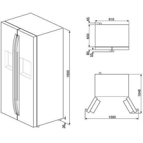 Smeg SBS63XED Frigorífico-congelador | Nevera de vino | Clase energética A+ | Instalación gratuita, Puerta americana, acero inoxidable
