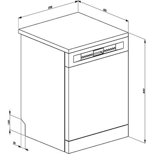 Smeg LVS222SXIT Lave-vaisselle | Pose libre | Classe énergétique A++ | Installation libre, Dimension maximale (60 cm), Argent