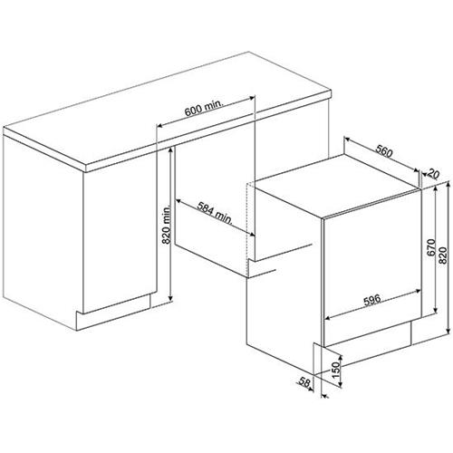 Smeg LSTA147 Waschmaschine | Einbauversion | Energieklasse B | Frontlader, Einbauversion, Weiß