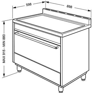 Smeg B9GMXI9 Cuisinière | Haut | Classe énergétique A | Cuisine, acier inoxydable, Bouton