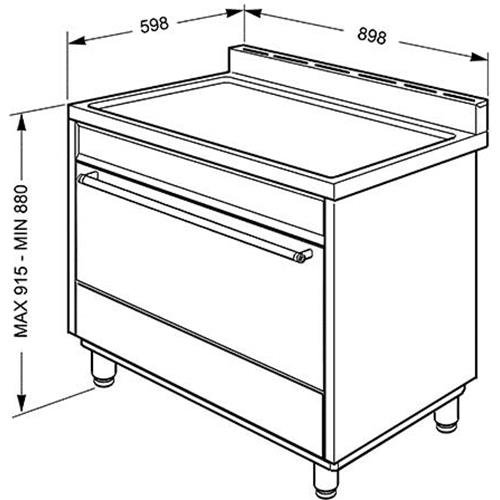 Smeg B9GMXI9 Cuisinière | Haut | Classe énergétique A | Cuisine, acier inoxydable, Bouton