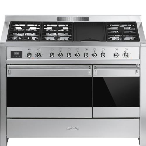 Smeg A3-81 Cuisinière | Haut | Classe énergétique A | Cuisine indépendante, acier inoxydable, Bouton