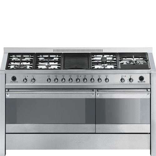 Smeg A5-8 Cuisinière | Haut | Classe énergétique B | Cuisine, acier inoxydable, Bouton