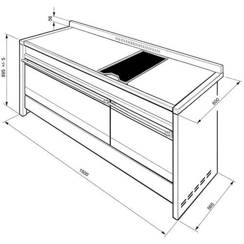 Smeg A5-8 Cuisinière | Haut | Classe énergétique B | Cuisine, acier inoxydable, Bouton
