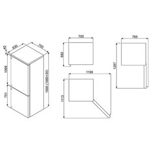 Smeg FA8003PS Réfrigérateur-congélateur | Pose libre | Classe énergétique A+ | 356 L, No Frost (réfrigérateur), SN-T
