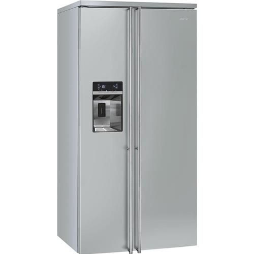 Smeg FA63X Kühl-gefrierkombination | Freistehend | Energieklasse A+ | Freie Installation, Amerikanische Tür, Edelstahl