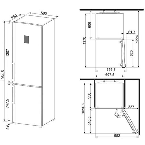 Smeg FC400X2PE Kühl-gefrierkombination | Freistehend | Energieklasse A++ | 356 L, No Frost (Kühlschrank), SN-T