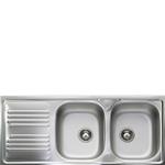 Smeg LYP116S Sink Built-in | 2 basins, Stainless steel, Too much full integrated