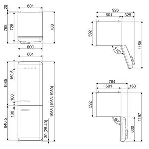 Smeg FAB32RLI3 Réfrigérateur-congélateur | Pose libre | Classe énergétique A+++ | 331 L, No Frost (réfrigérateur), SN-ST