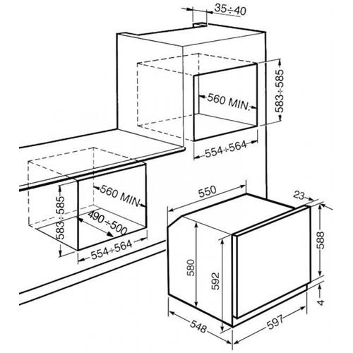 Smeg SF6402TVX Backofen | Einbauversion | Energieklasse A+ | Medien, Elektroofen, 70 L