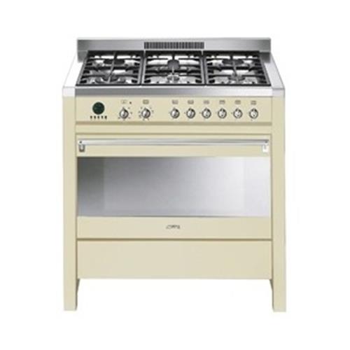Smeg CS19P-9 Cuisinière | Haut | Classe énergétique A | Cuisine, crème, Bouton