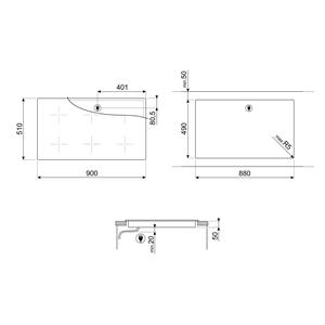 Smeg SIM693DW Kochfeld | Einbauversion | Weiß, Einbauversion, Induktionskochfeld