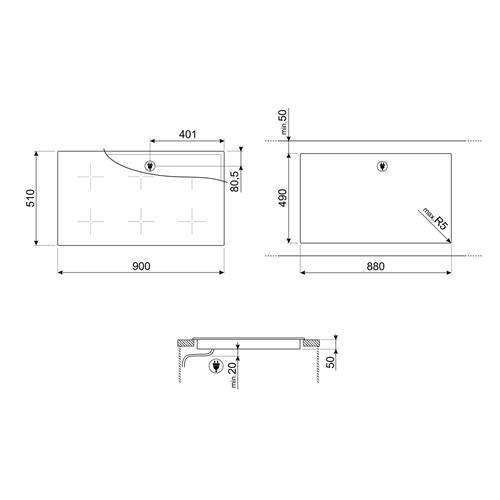 Smeg SIM693DW Kochfeld | Einbauversion | Weiß, Einbauversion, Induktionskochfeld