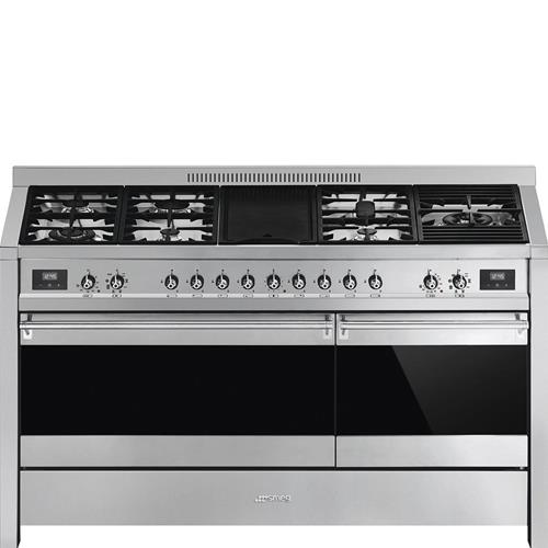 Smeg A5-81 Cocina | Cocina independiente | Clase energética B | Cocina, Negro, acero inoxidable