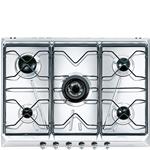 Smeg SRV576-5 Kochfeld | Einbau | Energieklasse A++ | 5 Gaskochstellen, Gusseisenroste, Edelstahl