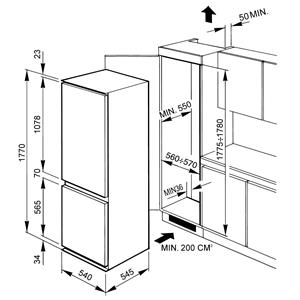 Smeg CR325APZD Kühl-gefrierkombination | Einbau