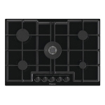 Hisense GED773B Gaskochfeld einbau Schwarz, Einbauversion, 75 cm