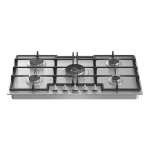 Hisense GMED973X Gaskochfeld einbau Edelstahl, Einbauversion, 88 cm