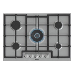 Hisense GMED773X Gaskochfeld einbau Edelstahl, Einbauversion, 75 cm