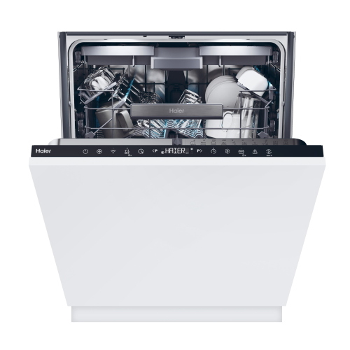 Haier BXI 6C4S3FSB Lavavajillas Encastrado totalmente retráctil | Clase energética C | Totalmente ocultable, Dimensión máxima (60 cm), Negro