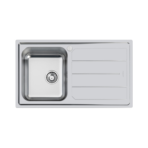 Foster Elettra 1Vsx+Sc B8 Inox - 5186062 Sink  1 vasca: 340 x 400, Piletta 3½, Possibilità di fori aggiuntivi | Over-top