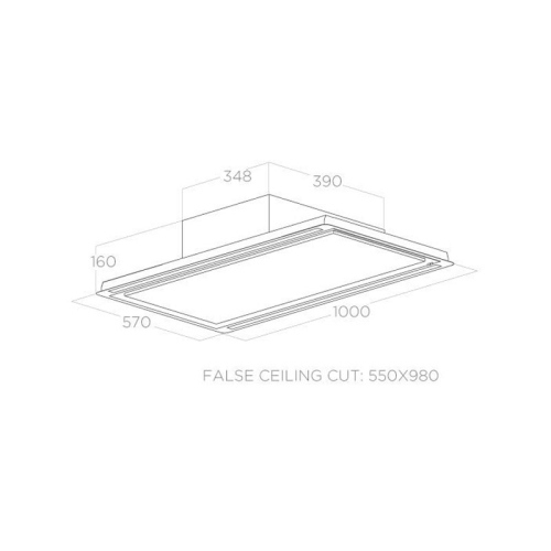 elica HILIGHT-X H16 IX/A/100 - PRF0167045A Hotte Plafond | Classe énergétique A | Largeur : 100 cm, acier inoxydable, Éclairage LED
