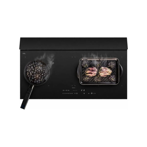 Falmec BRERA 90 VETRO MATT NERO - CBRW90.00P8#ZZZC490F Induktionskochfeld mit integrierter dunstabzugshaube