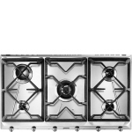 Smeg SRV596GH5 Plaque de cuisson à gaz | Encastré | Classe énergétique A | 5 feux, grilles en fonte, Mise en marche automatique