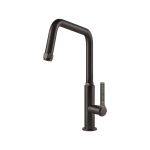 Gessi OFFICINE Girevole Black Metal Brushed PVD - 60051#707 Mitigeur Évier | Métal noir brossé PVD, Bec pivotant 360°, Débit réglable
