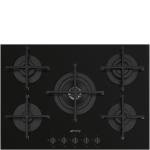Smeg PV275B Gas hob Built-in | Class N/A | 5 gas burners, black glass, cast iron grids