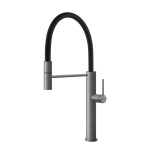 Gessi GESSI 316 Semiprofessionale Black Metal Brushed PVD - 60010#707 Mixer tap Sink | Brushed black metal PVD, Semi-professional dual function spout, Spout height 250 mm