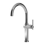 Gessi HABITO Girevole Finox Brushed Nickel - 60670#149 Grifo monocomando Fregadero | Níquel cepillado Finox, Caño giratorio 360°, Caudal ajustable