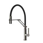 Gessi OFFICINE Semiprofessionale Chrome - 60055#031 Grifo monocomando Fregadero | Cromo brillante, Caño semiprofesional doble función, Altura caño 250 mm