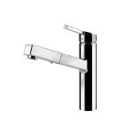 Gessi THALIUM Due Getti Finox Brushed Nickel - 60535#149 Grifo monocomando Fregadero | Níquel cepillado Finox, Doble chorro conmutable, Chorro normal y nebulizado