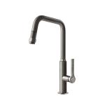Gessi OFFICINE Due Getti Black Metal Brushed PVD - 60053#707 Grifo monocomando Fregadero | Metal negro cepillado PVD, Doble chorro conmutable, Chorro normal y nebulizado