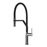 Gessi STELO Semiprofessionale Finox Brushed Nickel - 60315#149 Grifo monocomando Fregadero | Níquel cepillado Finox, Caño semiprofesional doble función, Altura caño 250 mm